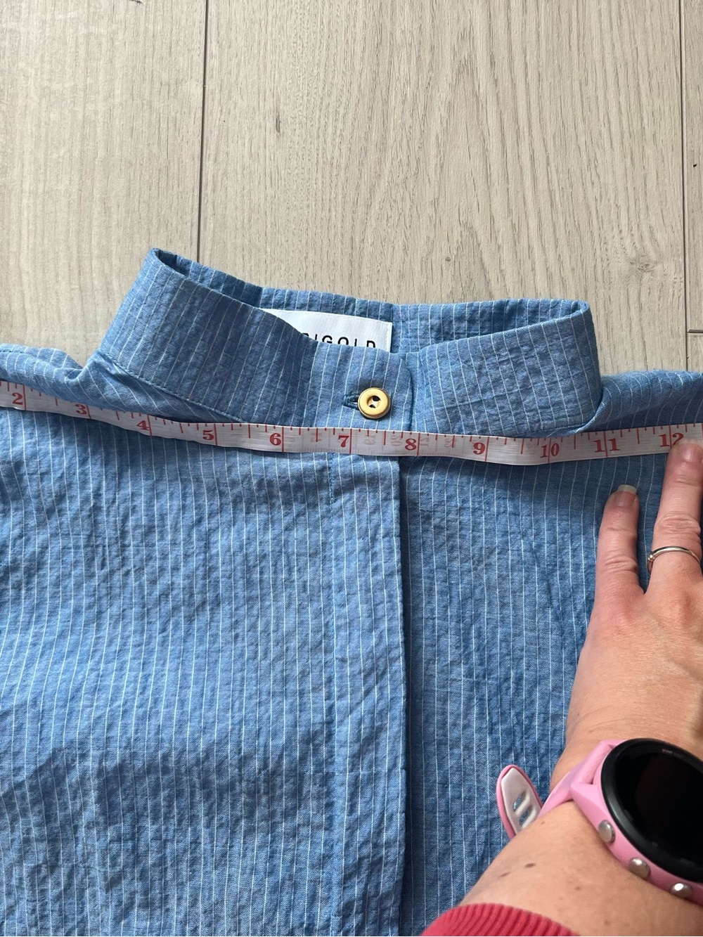 Blue Short-Sleeve Lightweight Button-Back Top - Picture 10 of 12